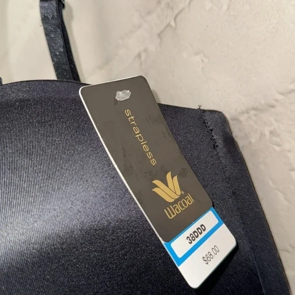 Wacoal Black bra Strapless 38DDD NEW has straps no underwire seamless - Picture 5 of 9